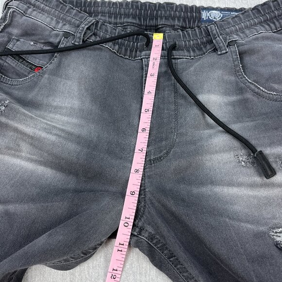 Diesel Jogg Jeans Womens 27x30 Black Distressed Krailey R-Ne 0685Q Stretch Italy - Picture 16 of 16